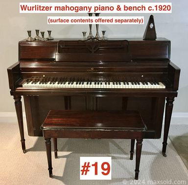 MaxSold Auction: This online auction features furniture such as chrome kitchen stools, L-shaped sectional sofa, armoire, headboard, patio lounge chairs, office chair, drum-style tables, buggy seat bench, mirror-clad sideboard, Duncan Phyfe table and others, kitchenware, lamps, serving platters, woven baskets, accessories, Wurlitzer piano, art glass, wall art, Moorcroft, silverplate flatware, Royal Doulton and much more!