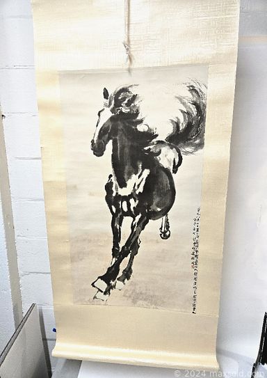 MaxSold Auction: This online auction features vintage jade jewelry, Art Deco lamp, TVs, soapstone carving, bronze statue, art glass, uranium glass, crystal decanter, original artwork, Malachite, antique Chinese pillow, Auguste Moreau lamp, tea sets, Imari biscuit barrel, Satsuma jar, Moorcroft, collector plates, ginger jars, Cizhou vases, Cranberry glass, binoculars,  vintage cameras, coins, vinyl records, DVDs, Cloisonne vases, Toby mug, pig collection, Fenton glass, perfume bottle, snuff bottle, and much, much, more!!!