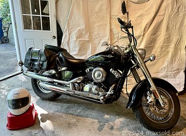 MaxSold Auction: This online auction features Yamaha V Star Motorcycle, teak furniture, snowblower, yard tools, quilting bee table, wicker furniture, art glass, refrigerator/freezer, sleigh bed, power tools, lawnmower, area rug, chainsaw, rolling tool cabinet, exercise equipment, yarn, TV, window AC unit, bikes, painting supplies, yard art, cedar chest, and much more!