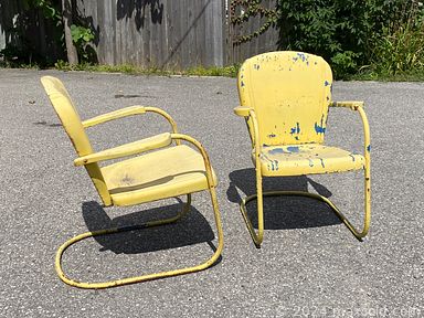 MaxSold Auction: This online auction features vintage kitchen appliances, Noritake teapot, art pottery, vintage porcelain pub handles, perfume bottles, decanters, cookie jars, vintage playset, antique pink glass, Bunnykins, wood carvings, vintage chicken nesting dishes, vintage Pyrex, turtle lamp, vintage jewely, vanity mirror, vintage inlay table, Hoosier kitchen cupboard, steamer trunk, and much, much, more!!