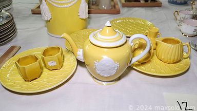 MaxSold Auction: This online auction includes Royal Doulton, Wedgwood, Belleek, Hummel, art pottery, signed paintings, crystal dishware, stereo sound system, Ethan Allen lamp table, vintage sideboard, MCM ceiling light, vintage tools, and more!