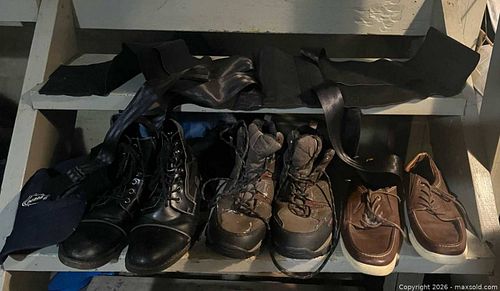 Leather Boots, Hiking Boots, Shoes, Cap & Neoprene Support Brace (1 of 8)