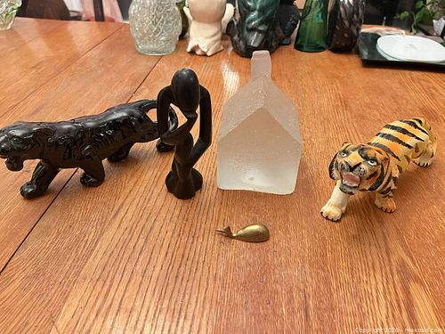 Mixed Collection: Ceramic & Glass Animal Figurines, Brass Whale (1 of 14)