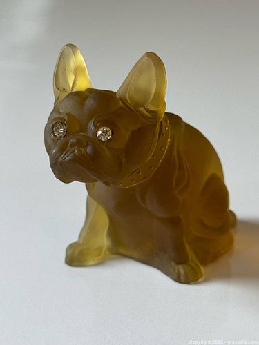 アンティーク雑貨 Westmoreland French Bulldog Rare Westmoreland Turquoise Blue Iridescent Carnival Glass
