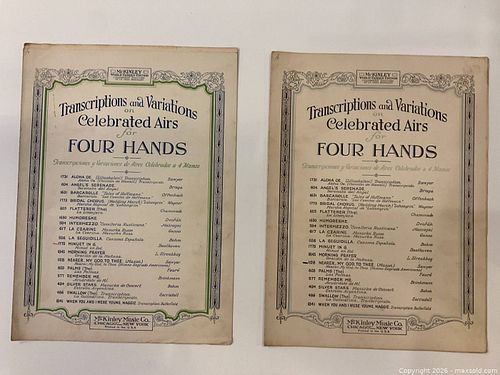 Sheet Music Books - Two “Transcriptions and Variations on Celebrated Airs for Four Hnds” (1 of 2)