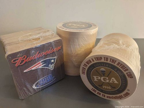 Assorted Budweiser NFL and PGA Amstel Bar Coasters (1 of 3)