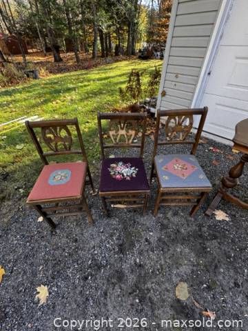 Antique Card Table and 4 Chairs (1 of 20)
