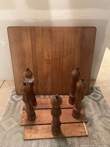 Antique Oak Dining Table with Detachable Legs & Casters (1 of 6)