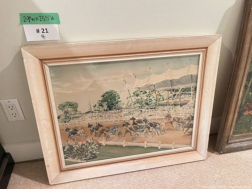 Vintage Framed Lithograph or Print of Joseph Webster Golinkin's "The Hambeltonian" (1 of 19)
