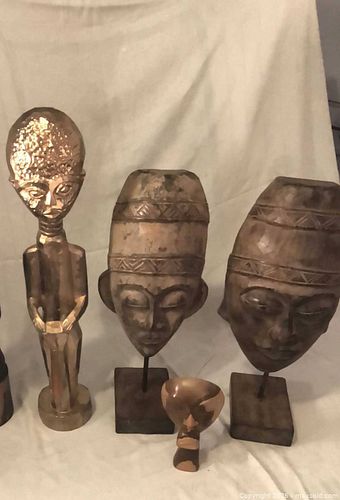 Wooden mask and figure carvings (1 of 6)