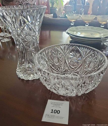 Vintage Crystal Bowl & Vase  (1 of 8)
