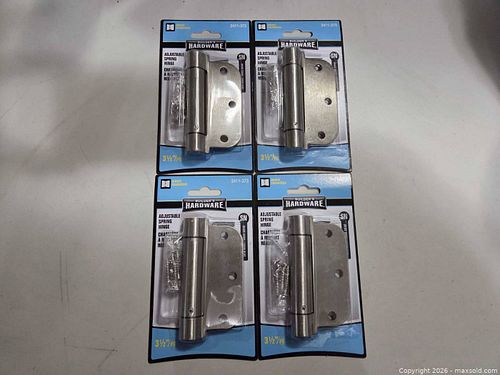 4 Adjustable Spring Hinges 3.5" Satin Nickel. New (1 of 3)