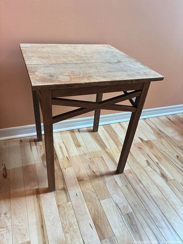 Brown Solid Wood Farmhouse Table, Vintage Rustic (1 of 4)
