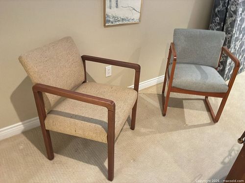 Pair of Mid-Century Modern Wood Frame Armchairs (1 of 5)