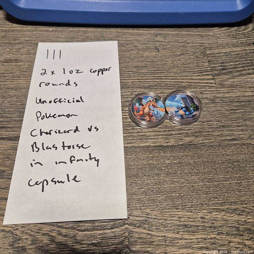 Charizard vs Blastoise - 1 oz.999 Fine CopperDual Battle Set (1 of 3)