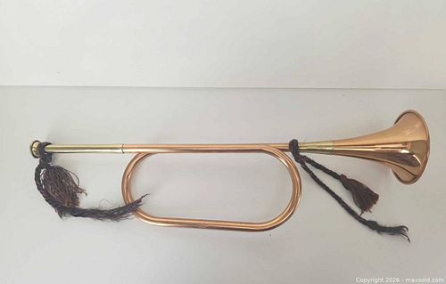 Vintage Decorative Copper & Brass Bugle Trumpet (1 of 6)