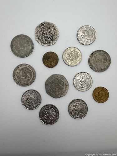 13 1960s & 1970s Mexican Coins (1 of 4)