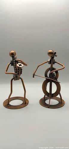 Copper Nuts. & Bolts Welded Art.  Musicians.  Saxophonist and Cellist. (1 of 4)
