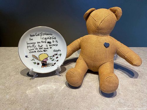 Enterprise Exclusive – Enesco Expressions Hand-Painted Quote Plate with Decorative Bear (1 of 8)