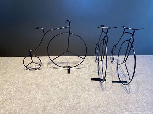 Lot of 3 Wire Bicycle Sculptures / Decor (1 of 9)