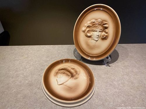 Pair of Vintage Duncan Ceramic Wall Plaques, c.1975 (1 of 9)