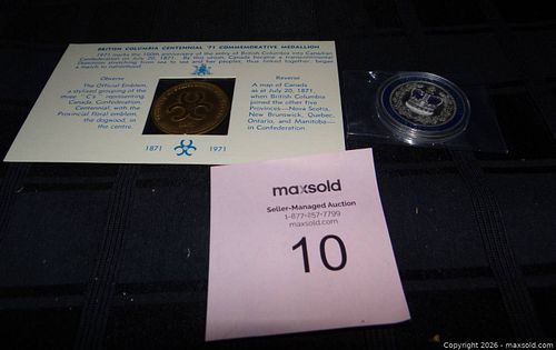 Commemorative Medallions Lot of 2: BC Centennial 1971 & King Charles Coronation (1 of 4)