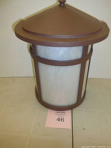 Outdoor Oil-Rubbed Bronze Wall Lantern with Frosted Diffuser (1 of 4)