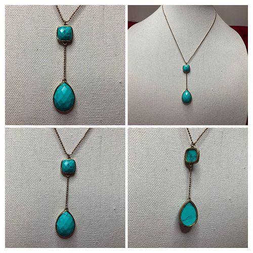  Melinda Marie Turquoise Necklace Pendant Jewelry Gold Plated (1 of 4)