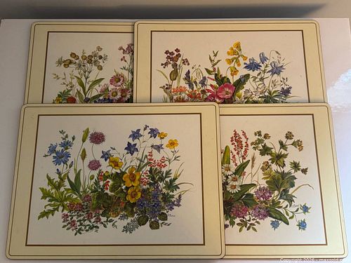 Vintage Pimpernel De Luxe Finish Placemats with Botanical Flower Designs  (1 of 14)