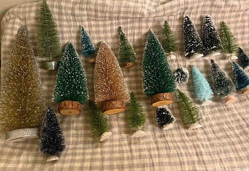 CHRISTMAS DECOR - BRUSH TREES IN EARTH TONES (1 of 3)