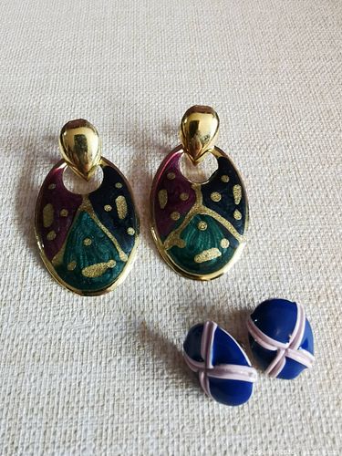 2 Earrings Enamel Jewelry (1 of 4)