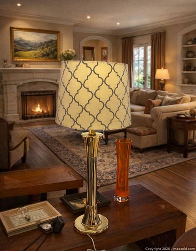 legant Polished Brass Table Lamp with Designer Shade  (1 of 3)