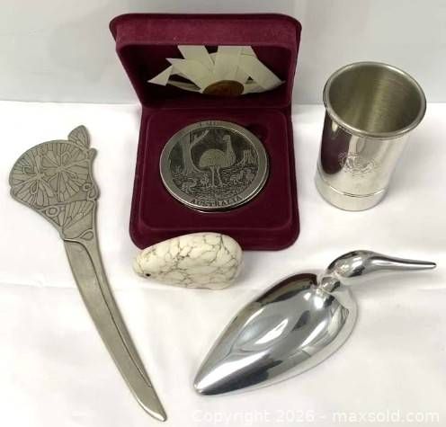 Pewter Collectible Lot with Australian Emu Coin (1 of 16)