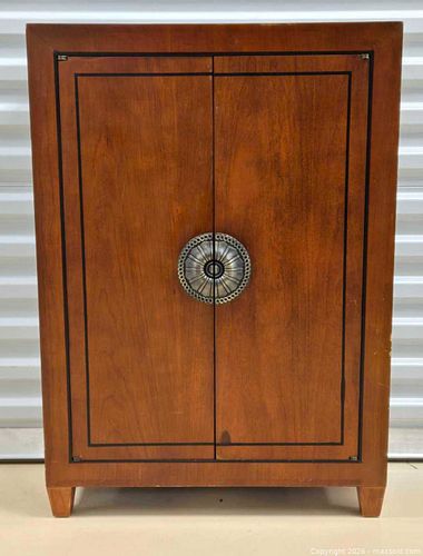 Traditional Brown Wood Veneer 2-Door Small Cabinet (1 of 16)