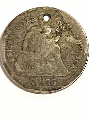 1875 Seated Liberty Dime with 1888 Inscription (1 of 4)