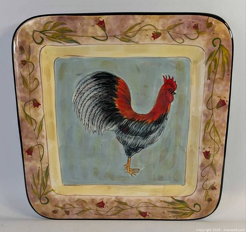 Square collectible rooster platter (1 of 3)