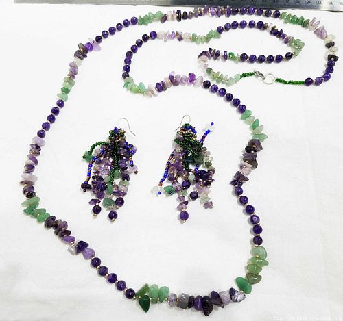 Necklace and earrings/ mix of semi precious stones (1 of 3)
