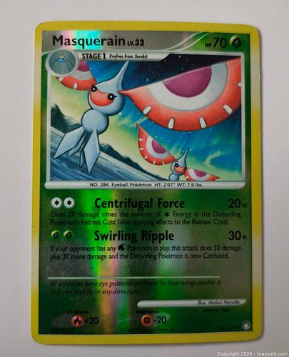 Masquerain holo Pokemon card 55/123 (1 of 1)
