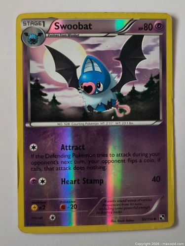 Swoobat holo Pokemon card 51/114 (1 of 1)