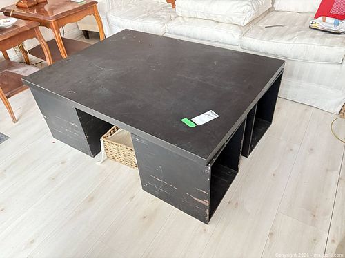 Coffee table with cube storage, black matte laminate C (1 of 10)