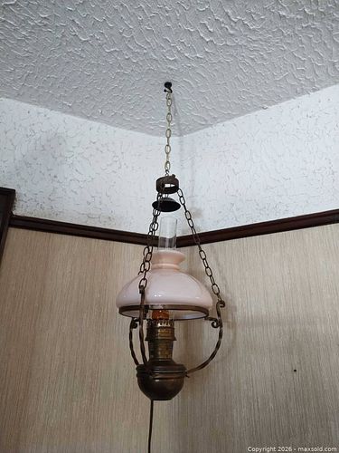 Antique Brass Hanging Pendant Lamp, Electric B (1 of 9)