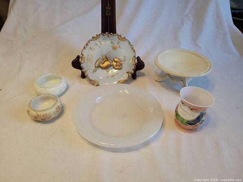 Opaline and milk glass lot (1 of 9)