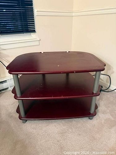 3-tier Dark Cherry TV Stand / Media Console (30–36 in W) -jh (1 of 6)