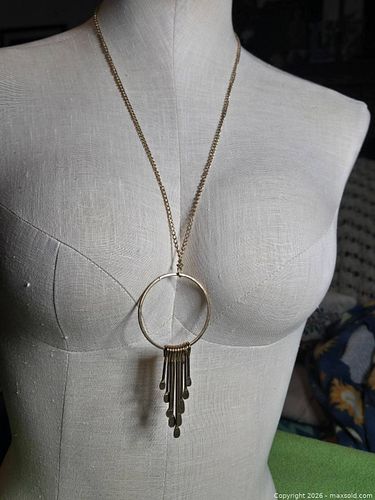 Jewelry.   Industrial type necklace.  Large circle with hanging pieces (1 of 4)