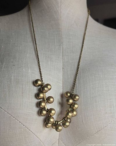 Jewelry.   J Crew.  Brass balls gold tone chain necklace (1 of 3)