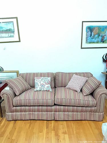 3-Seater Striped Multi-Color Sofa/Couch (1 of 13)