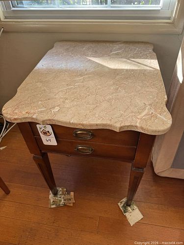 Marble-Topped Side Table (1 of 3)