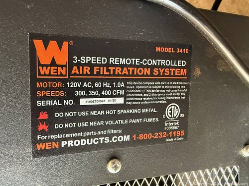 WEN 3410 3-Speed Remote-Controlled Air Filtration System (1 of 3)