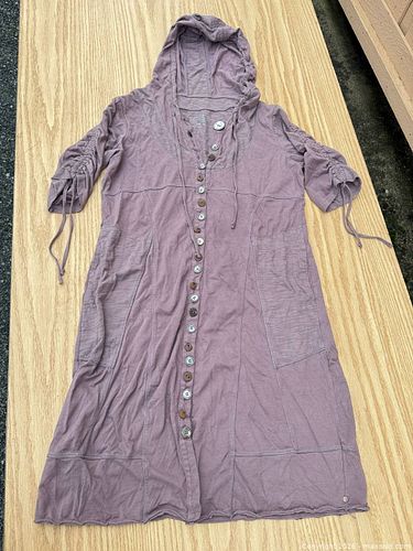 Neon Buddha S Hooded Button-Front Cardigan Dress Mauve (1 of 7)
