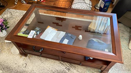 Wood and Glass Coffee table (1 of 7)